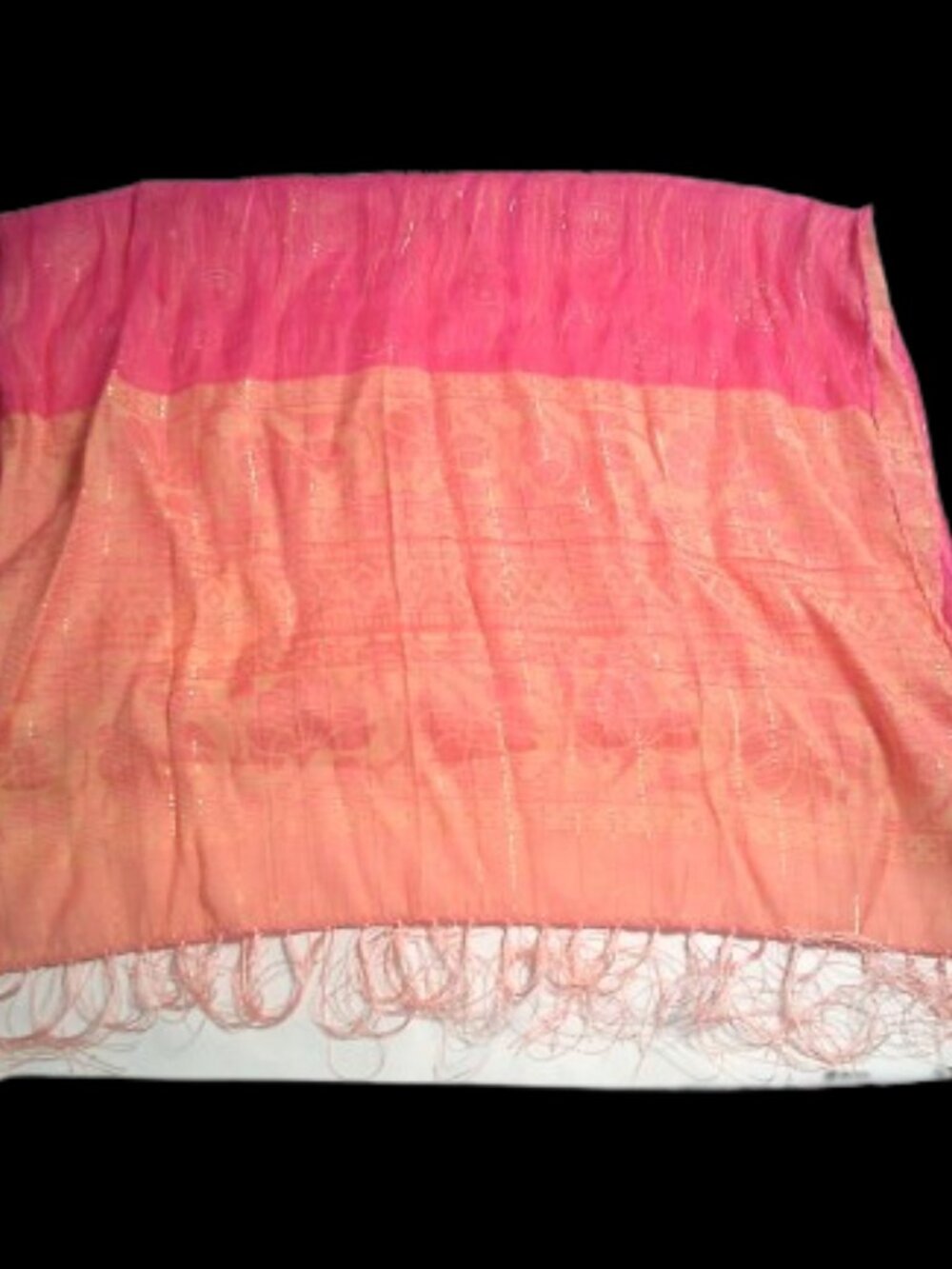 100% Silk Scarf made in Vietnam 3 Layers of Silk 22"x68" - Picture 5 of 7